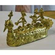 Handcrafted Brass Dhokra Art Ancient Boat Figurine