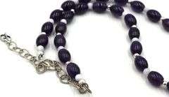 Lot of 2 Amethyst and black onyx necklaces