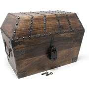 Treasure Chest Solid Wood with Iron Lock & Keys