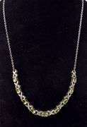 Peridot and Diamond Gemstone Necklace in Sterling Silver