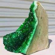 Polished Green Quartz Crystal Cluster