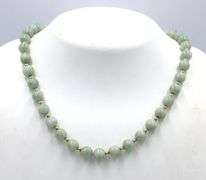 Green Jade and gold beaded necklace