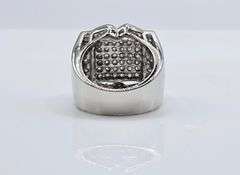 Men's 14 Kt White Gold Plate 5.75 Cttw. Lab Simulated Diamond Ring.