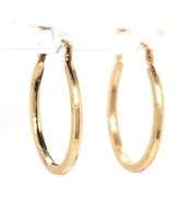 14kt Yellow gold oval hoop