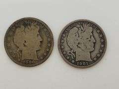 1900 & 1901 O Barber Half Dollar, Circulated
