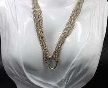 Tiffany & Co multi strand mesh open heart pendant necklace