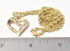 Precious Heart Pendant Necklace in 10K Yellow Gold