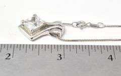 CZ Gemstone Pendant Necklace in Sterling Silver