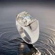 Men's 3.75 Ct White Fire Moissanite Ring