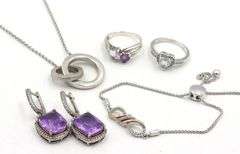Group lot of Vintage 925 sterling silver miscellaneous jewelry