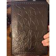 Embossed Three Moon Leather Journal