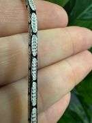 Italian Sterling Silver 925 Cardano 8" Barcelet with Diamond Cut and Black Rhodium Finishes