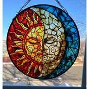Handmade Stained Glass Sun & Moon Suncatcher