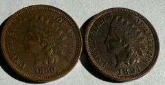 1880 1891 Near Unc Indian Cents