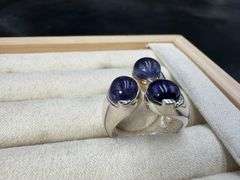 Sterling Silver Natural Iolite Gemstone Cab Ring Size 7