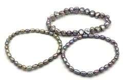 Lot of 3 Honora grey pearl bracelets