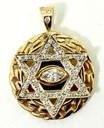 14K Yellow Gold & Diamond Star of David Pendant
