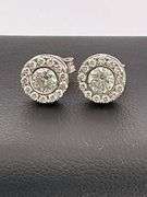 CERTIFIED BRAND NEW 14K WHITE GOLD DIAMOND STUDS