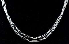 Two Chain Link Necklace in Sterling Silver