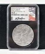 2021 S Silver Eagle T-2 NGC MS70 Emergency Production FDI Signed M. Gaudioso