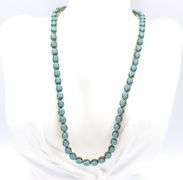 Dazzling Brand New European 19.72CTW Pear Shaped Cabochon-Cut Turquoise & 2.00CTW Diamonds Necklace 