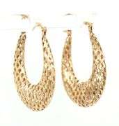 10kt Yellow gold woven oval earrings