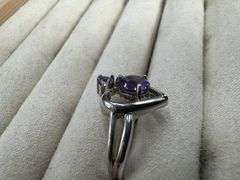 Sterling Silver Genuine Natural Amethyst Gemstone Ring Size 6