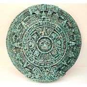 Green Malachite Aztec Calendar Teotihuacan Stone