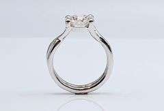 14 Kt White Gold Plated Sparkling 2.75 Ct White Lab Simulated Diamond Ring