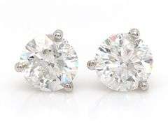 1.04ctw Round Diamond Solitaire Stud Earrings in 14K