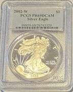 2002 W PCGS Proof 69 Deep Cameo Silver Eagle