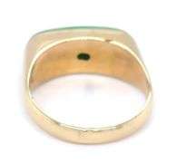 16kt Yellow gold east west oval Jade ring