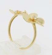 Adorable Double Flower Diamond Ring in 18k Gold