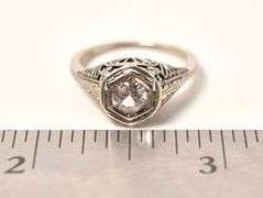 Mesmerizing White Sapphire Ring in 14K Yellow White Gold