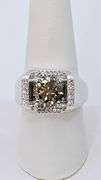 Men's Huge Sparkling 3.45 Ct Fire Moissanite Ring