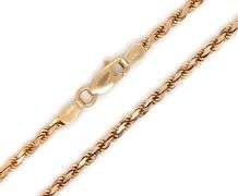 Popular 10K Yellow Gold Diamond Cut Rope Necklace