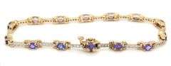 14kt Yellow gold Tanzanite and diamond bracelet