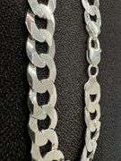 Men's 11.5mm Solid .925 Sterling Silver Flat Curb Chain Link Italy Bracelet 8" inch