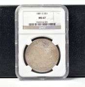 1881-S Morgan Silver Dollar MS 67, NGC