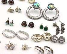 Vintage 925 sterling silver group lot of earrings