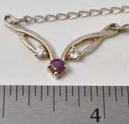 Ruby and CZ Gemstone Pendant Necklace in Sterling Silver