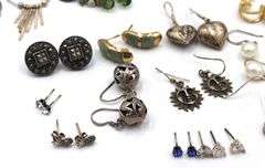 Group lot of Vintage 925 sterling silver earrings