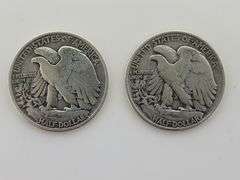 1934 & 1945 Walking Liberty Half Dollars, Circulated