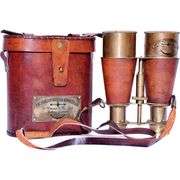 Marine Brass & Leather Binocular Opera Glasses