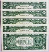 (5) Superb Crisp 2006 $1 Dollar Star Notes Dallas Consecutive Very Low Serial Numbers!