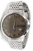 Gucci G timeless quartz brown dial watch