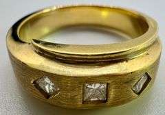 14K Yellow Gold Princess Cut Diamond Ring
