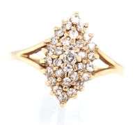 Sparkling Little 14K YG Estate Diamond Cluster