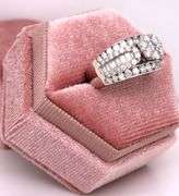 14kt White gold 1.75ctw cluster diamond ring