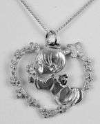 Vintage Precious Moments Sterling Heart Necklace w/Box